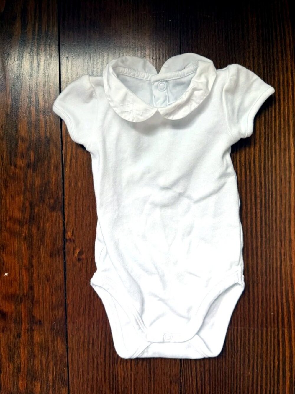 Jacadi Baby One-Piece Newborn White Peter Pan Collar Like New